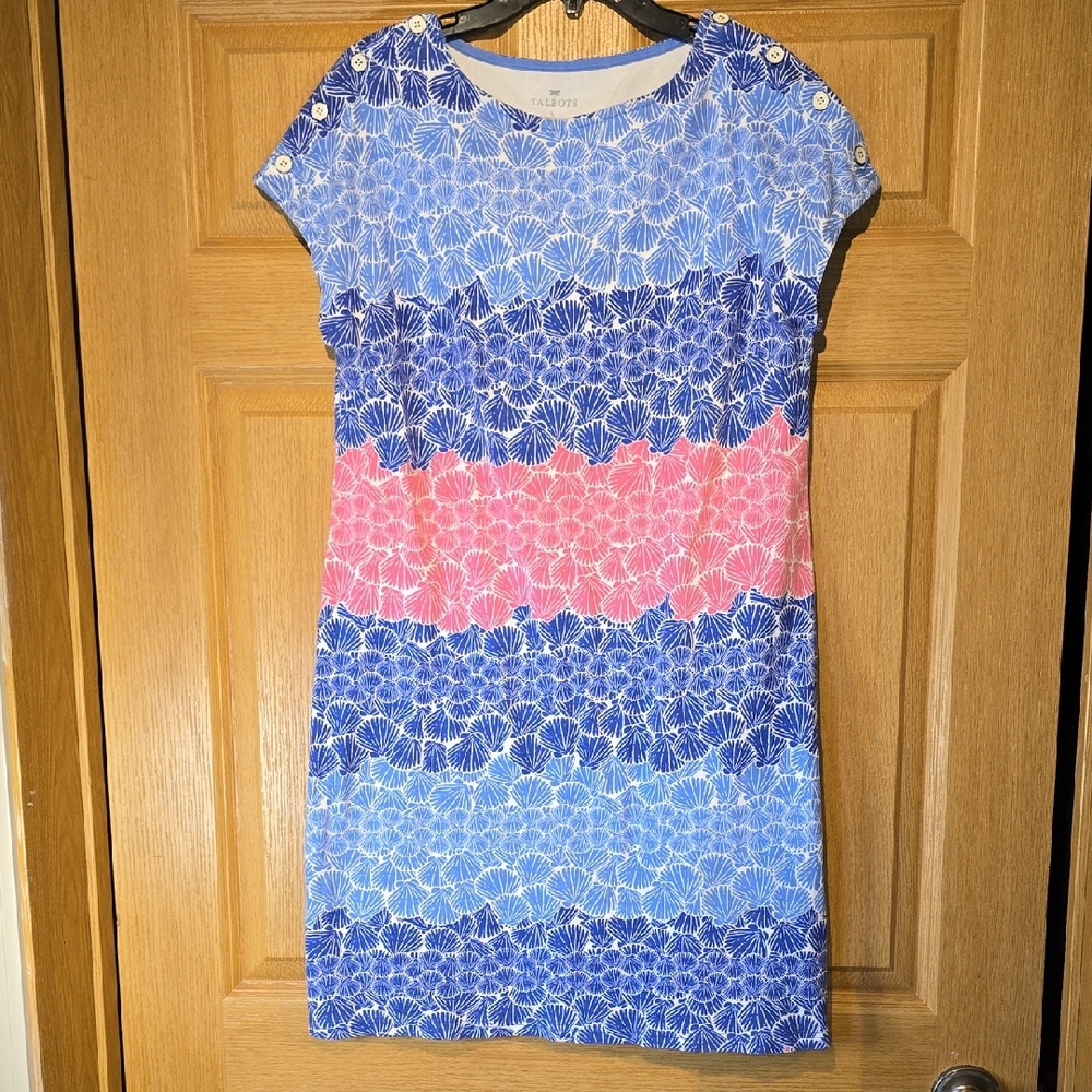 Talbots Vibrant Blue and Pink Floral Mini Dress